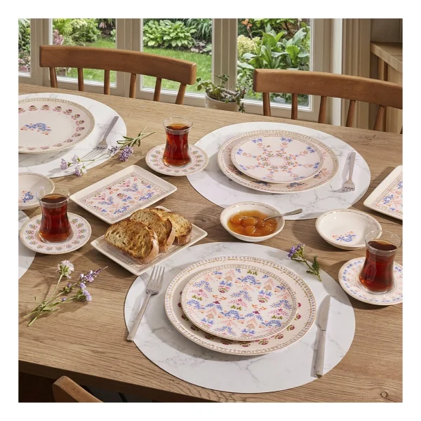 Aryıldız Ivy Blue-Pink 32 Parça 6 Kişilik Kahvaltı Takımı - Görsel 3