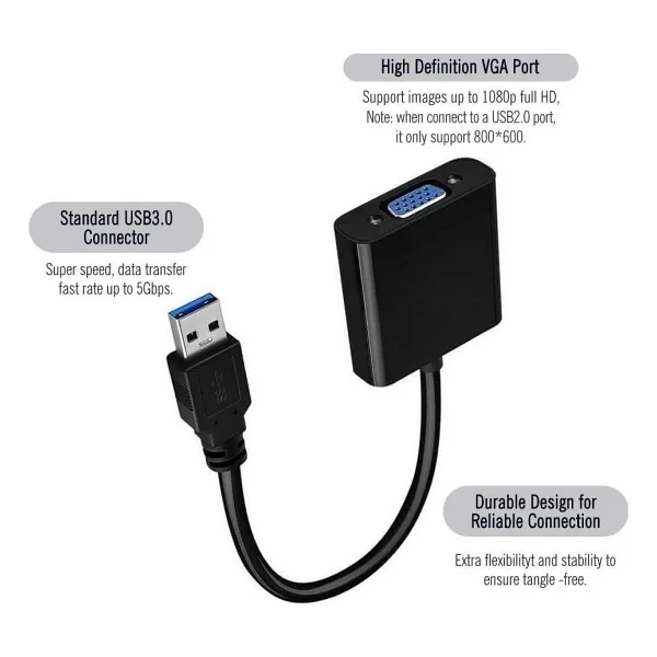 Lunatic 5649 USB 3.0 to VGA Dönüştürücü - Görsel 4