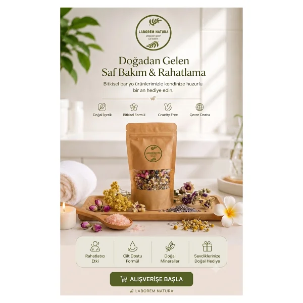 Laborem Natura Natura Mor Çiçekler Çok Amaçlı Banyo, Ayak ve Vücut Tuzu Mineralli Rahatlatıcı Bakım Tuzu 200 gr - Görsel 5