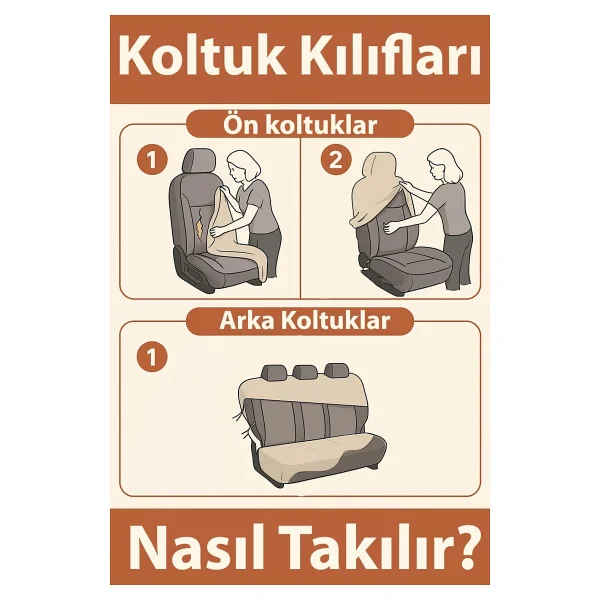 Terletmeyen kumas ve birebir uyum sunan 206 ile uyumlu oto koltuk kilifi simdi burada Siyah - Görsel 9