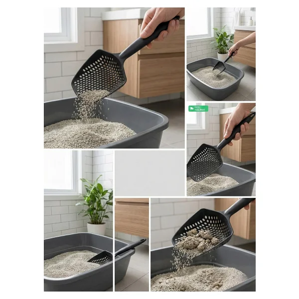 Küçük Delikli İnce Taneli Kedi Kumu Küreği - Dayanıklı, Ergonomik, Hijyenik Temizlik Küreği - Görsel 2