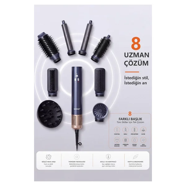 Womidi MR-FS01-3 8in1 Saç Şekillendirme Seti - Görsel 2