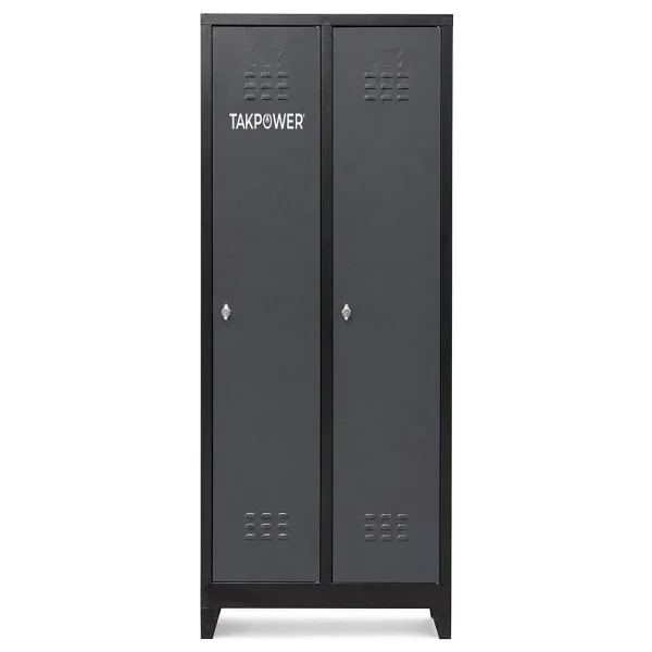 TAKPOWER 2 Kapaklı Metal Dolap - Soyunma Dolabı Antrasit Gri - Görsel 8