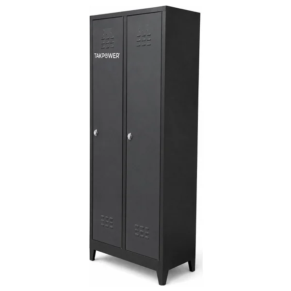 TAKPOWER 2 Kapaklı Metal Dolap - Soyunma Dolabı Antrasit Gri - Görsel 3
