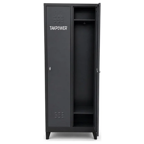 TAKPOWER 2 Kapaklı Metal Dolap - Soyunma Dolabı Antrasit Gri - Görsel 4