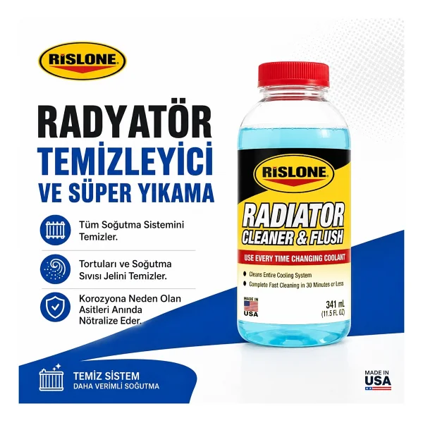 RISLONE Hy-per Cool Radyatör Temizleyici ve Süper Yıkama Küçük Boy 14 lt Kadar - Görsel 5