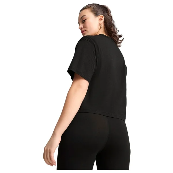 Puma Class Relaxed Crop 685030-01 Siyah Kısa Kollu Yuvarlak Yaka Kadın Tişört - Görsel 7