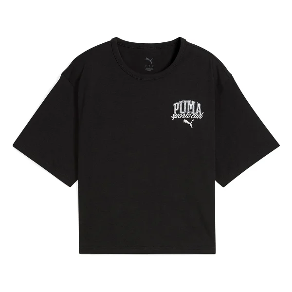 Puma Class Relaxed Crop 685030-01 Siyah Kısa Kollu Yuvarlak Yaka Kadın Tişört - Görsel 8