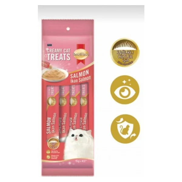 SmartHeart Somonlu 4x15 gr Krema Kedi Ödül Maması - Görsel 2