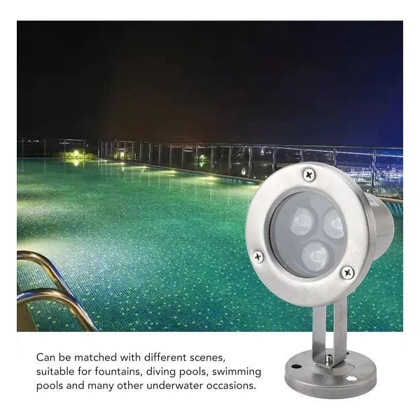 Mini Spot Paslanmaz Ayaklı Havuz Led Aydınlatma Ampülü Lamba Yeşil A-1210 6w 12v Ip68 - Görsel 2