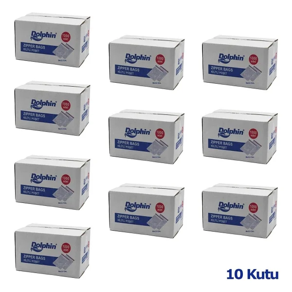 Dolphin Kilitli Şeffaf Buzdolabı Kilitli Saklama Poşeti Torba - 9x11 Cm. - 1000 Adetlik 10 Kutu - Görsel 2