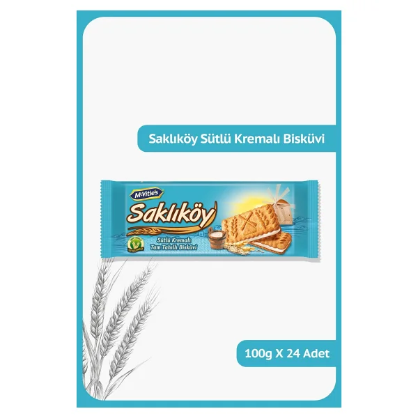 Ülker Saklıköy Sütlü Kremalı Bisküvi 100 gr 24'lü - Görsel 7