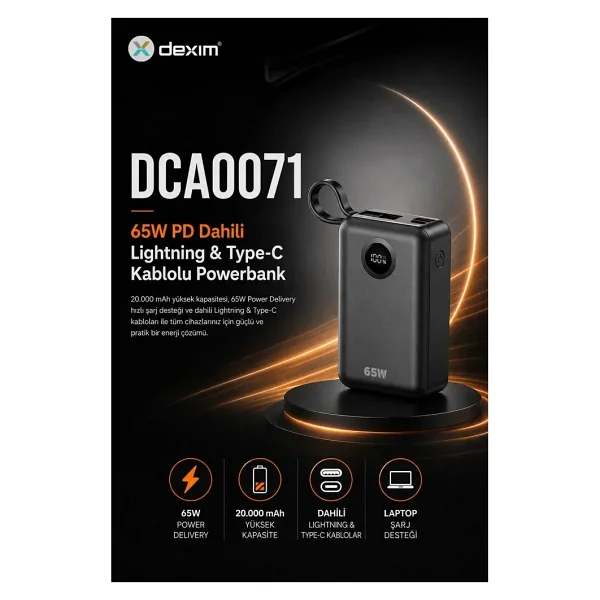 Dexim CZ03 DCA0071 20000 mAh Powerbank - Görsel 7