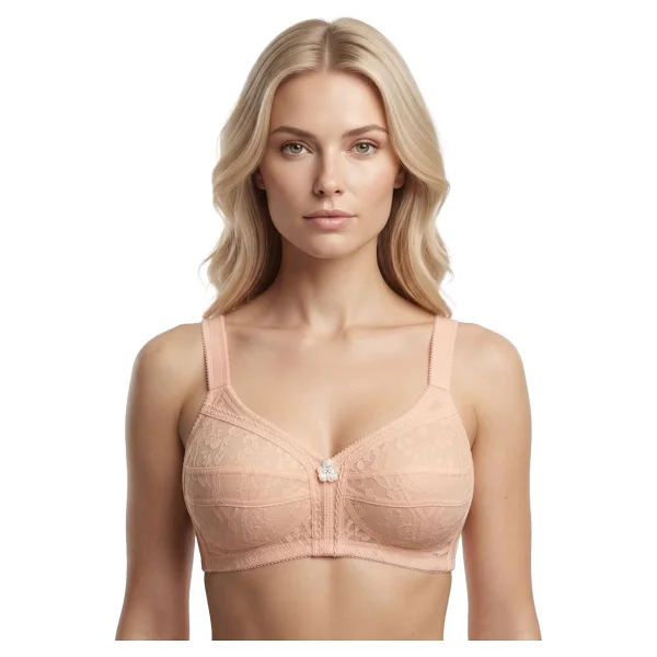 Cottonhill Bra -Rosina Ten Büyük Beden Dantelli Balensiz Minimizer Ayarlanabilir Askılı Kadın Sütyen - Görsel 3