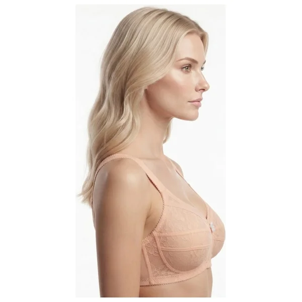 Cottonhill Bra -Rosina Ten Büyük Beden Dantelli Balensiz Minimizer Ayarlanabilir Askılı Kadın Sütyen - Görsel 6