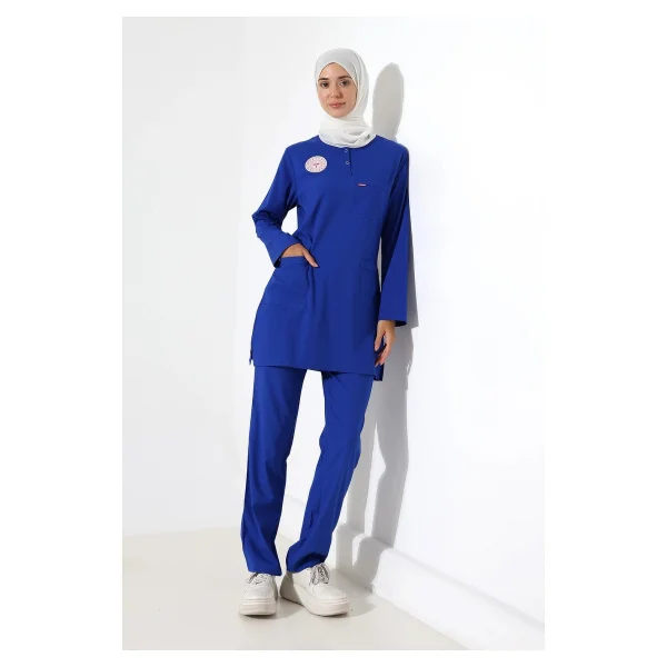Bilenn Tekstil Soft Likralı Tesettür Forma Takım Iki Çıtçıt Dazzlıng Blue - Görsel 6