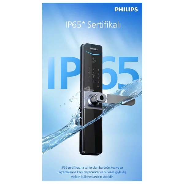 Philips Akıllı Kilit DDL610-5HBS Parmak İzi Şifre RFID Kart Wifi Bağlantılı - Görsel 5