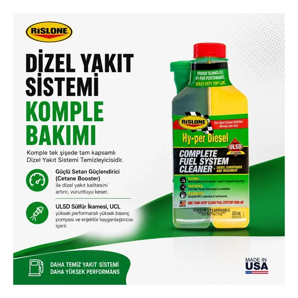 Rislone Dizel Yakıt Sistemi Komple Bakımı 500 ml (130L/2 Depo) - Görsel 6
