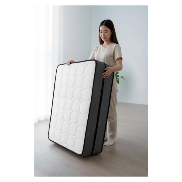 Bonbon Katlanır Yatak 90X200 - Ortopedik Sert Sünger, Katlanabilir Yer Yatağı, Yer Minderi - 90 x 200 cm - Gri - Görsel 7