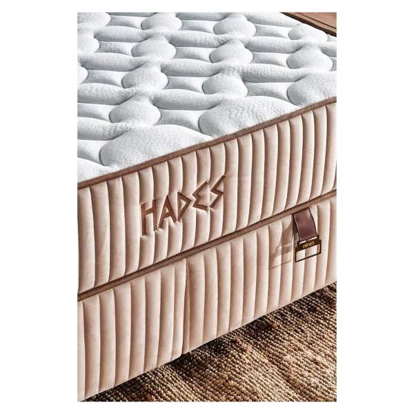 Niron Yatak Hades Yatak 180X200 cm Çift Kişilik 30 cm Kalınlığında Paket Yaylı Lüks Yatak Orta Sert Krem Kumaş - Bej - 180 x 200 cm - Görsel 3
