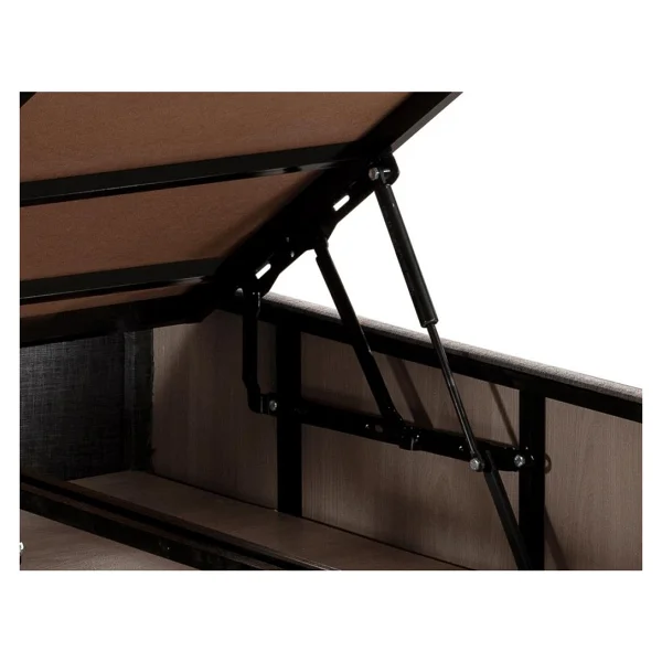 Niron Yatak Niron Silver Baza Ve Başlık Seti 100x200 Cm Tek Kişilik Kaydırmaz Kumaşlı Gri Keten Baza Ve Başlığı - Görsel 4