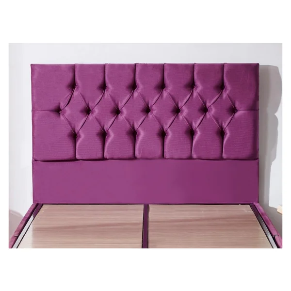 Niron Purple Baza Ve Başlık Seti 120x200 Cm Tek Kişilik Sandıklı Mor Kumaş Baza Ve Başlığı - Görsel 7