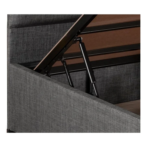 Niron Yatak Niron Silver Baza Ve Başlık Seti 100x200 Cm Tek Kişilik Kaydırmaz Kumaşlı Gri Keten Baza Ve Başlığı - Görsel 5