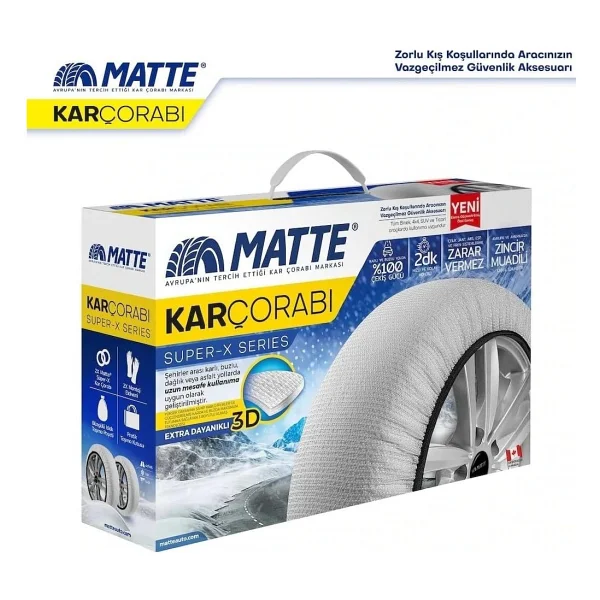 Lastik Kar Çorabı Kar Zinciri Muadili Yüksek Kalite Tekstil Kar Zinciri Superx Series (Large) - Görsel 2