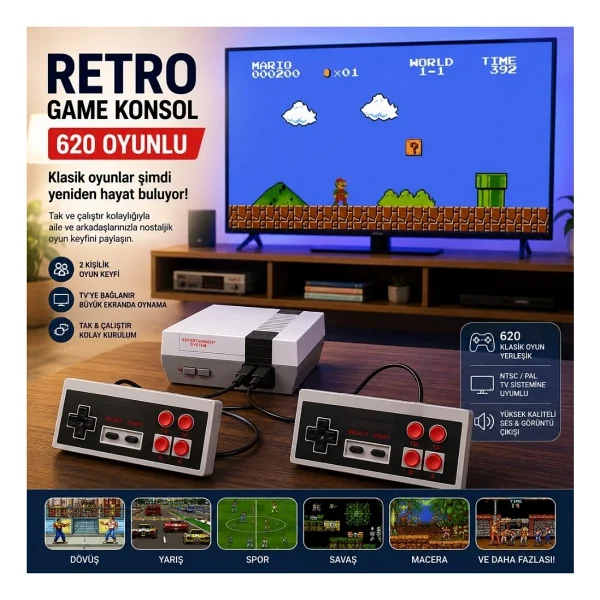ScHitec Retro Game Konsol 620 Oyunlu - Görsel 5