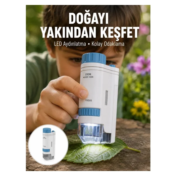 Abs Gövdeli Öğrenci Ve Hobi Mikroskobu - Mavi Renk Yeni Nesil - Görsel 6