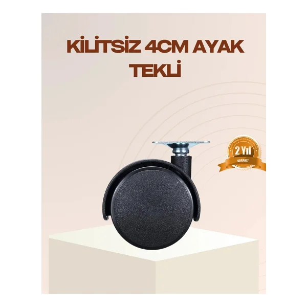 4 cm Kilitsiz Mobilya Ayağı Tekli Kolay Dönen Masa ve Sehpa Ayağı - Görsel 3