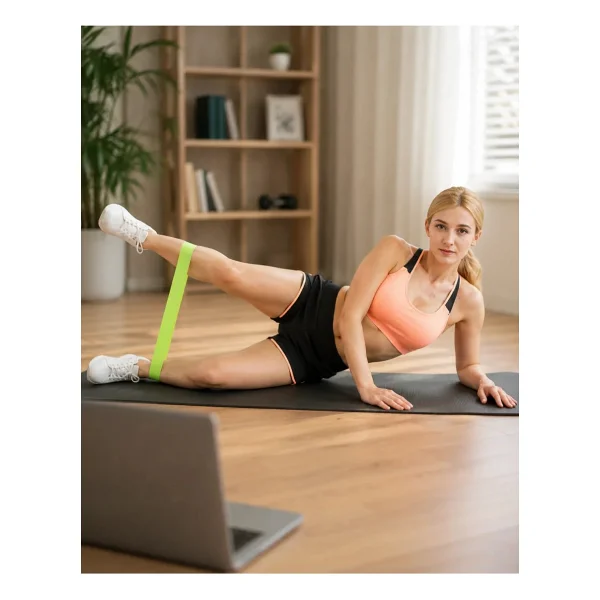 Spor Antrenman Direnç Bandı Esnek Dayanıklı Egzersiz Ve Fitness Lastiği - Görsel 6