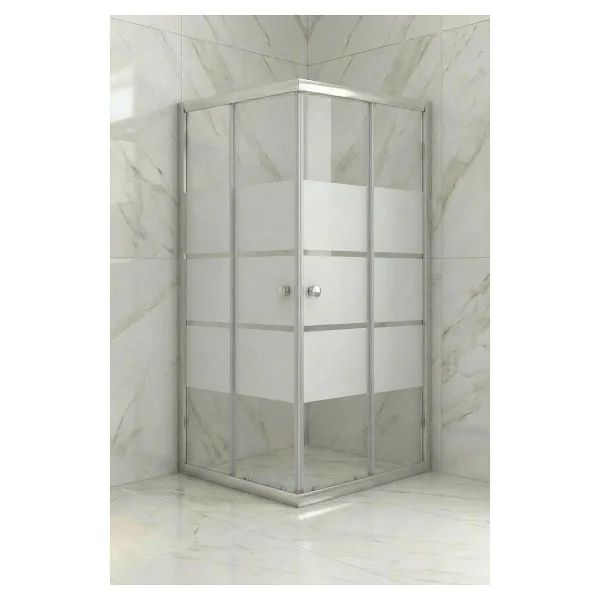 Durul Duşakabin Kare Parlak Profil Kumlama Box Desen Cam - 90 x 90 cm - Görsel 4