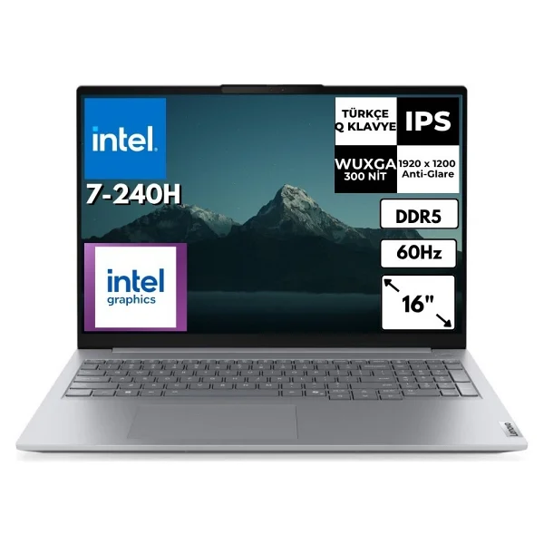 Lenovo ThinkBook 16 G8 IRL 21SH009GTX Core 7 240H 24 GB 512 GB SSD Intel Graphics 16" WUXGA Notebook - Görsel 6