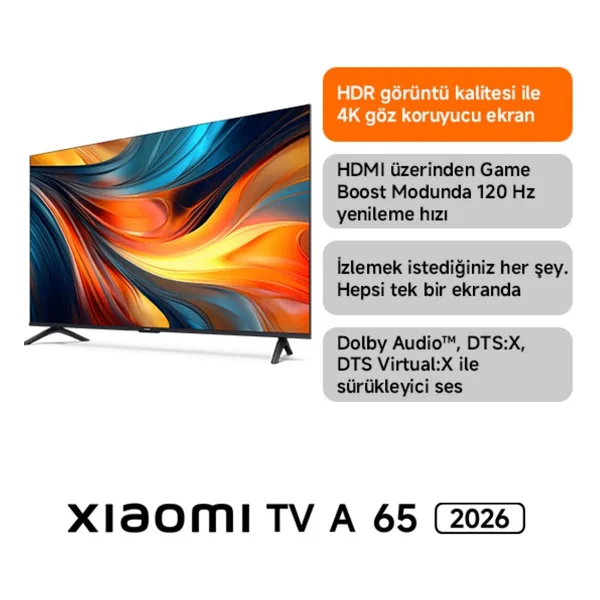 Xiaomi A 4K Ultra HD 65" 165 Ekran Uydu Alıcılı Google Smart LED TV - Görsel 3