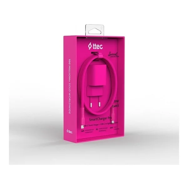 Ttec SmartCharger 2SCG20LNP 20 W Pembe Lightning Kablolu Hızlı Şarj Aleti - Görsel 9