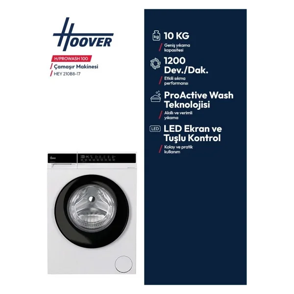 Hoover Hey 210B8-17 1200 Devir 10 kg Çamaşır Makinesi - Görsel 10