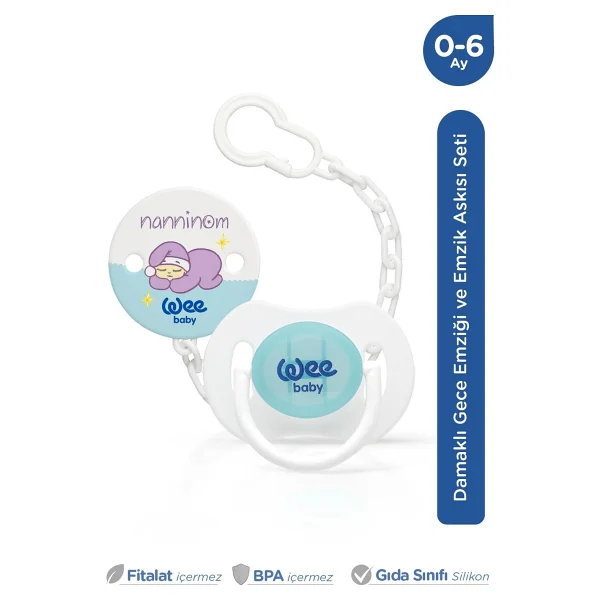 Wee Baby Nanninom Gece Emziği ve Emzik Askısı Seti - Görsel 10