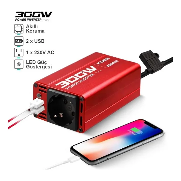 Kobb KBN300 12V/220V 300WATT Modifiye Sinüs Dönüştürücü Invertör - Genel - Görsel 2