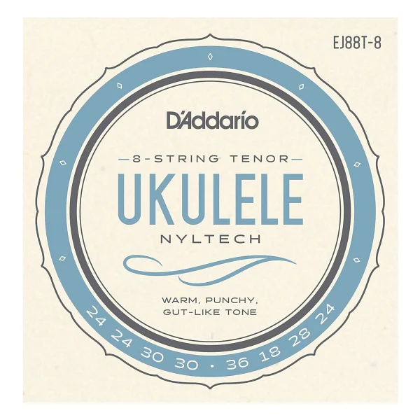 D'Addario EJ88T-8 8 telli Tenor Ukulele için naylon tel - Görsel 2