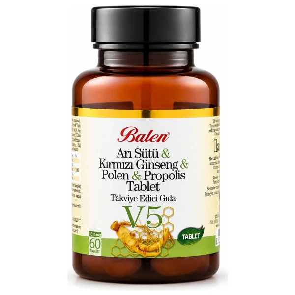 Balen V5 Arı Sütü Kırmızı Ginseng Propolis 60 Tablet - Görsel 3