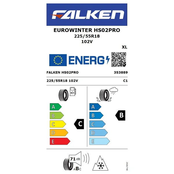 Falken EuroWinter HS02 PRO 225/55 R18 102V XL Kış Lastiği - 2026 - Görsel 4