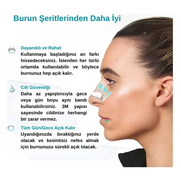 Horlama Önleyici Manyetik, Mıknatıslı Burun Bandı 15 Çift Bant - Premier Nasal Dilator - Görsel 4