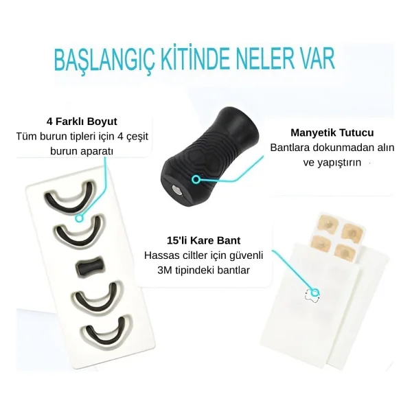 Horlama Önleyici Manyetik, Mıknatıslı Burun Bandı 15 Çift Bant - Premier Nasal Dilator - Görsel 5