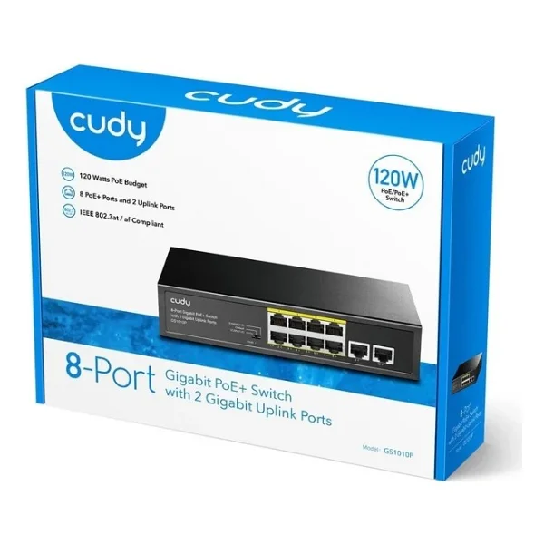 Cudy GS1010P 8 Port 10/100/1000 Mbps Gigabit PoE Switch - Görsel 4