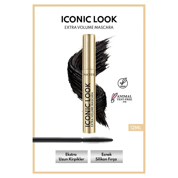 Note Iconic Look Yoğun Hacim Etkili Siyah Maskara - Görsel 3