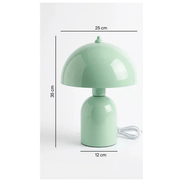 Marrien Luna Abajur Mint Yeşili Metal Gövdeli - 25 cm - Oturma Odası & Yatak Odası & Salon Aydınlatma - Görsel 6