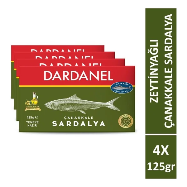 Dardanel Zeytinyağlı Çanakkale Sardalya 125 gr x 4 Adet - Görsel 6