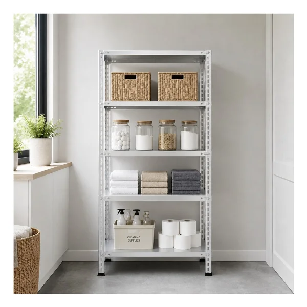Rafburada 5 Katlı Galvaniz Çelik Raf - Depo, Arşiv, Kiler, Dosya, Market Rafı - 59x93 cm-200 cm-1.00 mm - 59x93x200 1,00 mm - Görsel 6