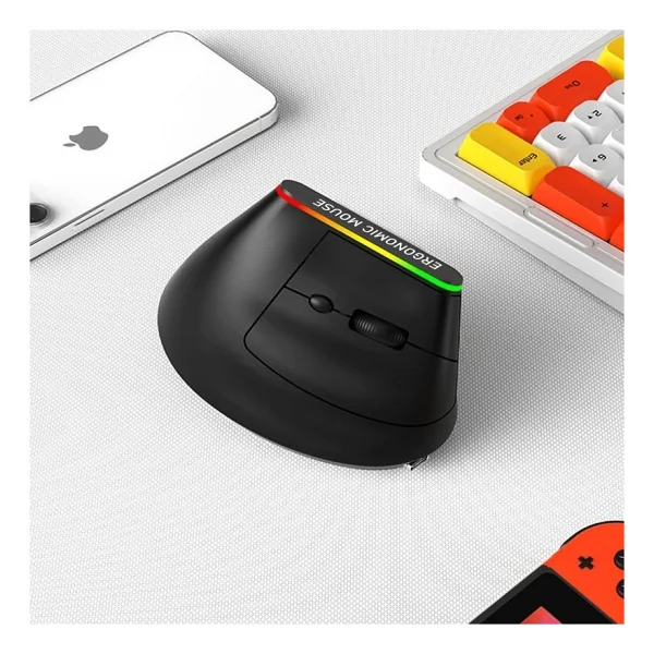 Techtic Kablosuz Oyuncu Mouse Bilek Destekli Ergonomik Dikey Mouse Vertical Mouse Fare Gamer 1600 Dpı - Siyah - Görsel 5